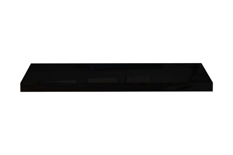 Svävande vägghyllor 4 st svart högglans 80x23,5x3,8 cm MDF - Svart - Kökshylla - Vägghylla