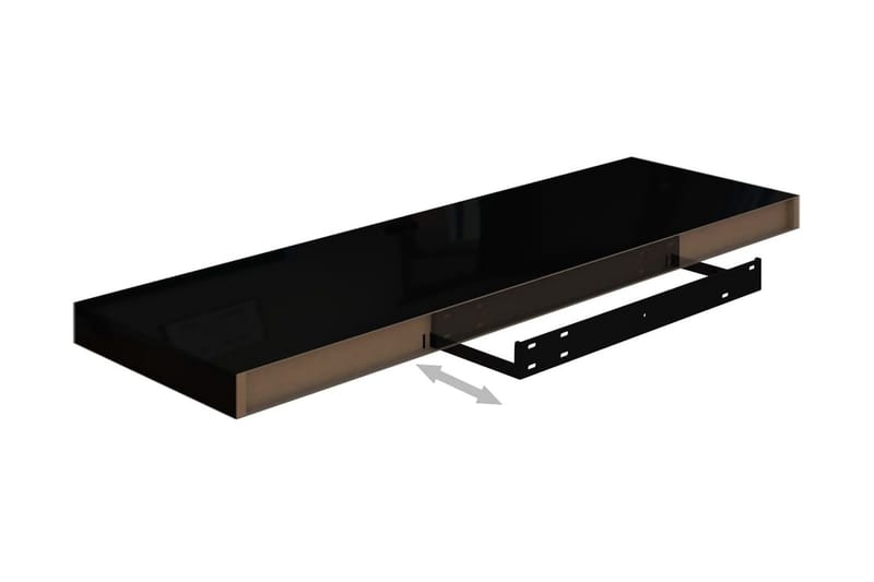 Svävande vägghyllor 4 st svart högglans 80x23,5x3,8 cm MDF - Svart - Förvaring - Köksförvaring - Kökshylla