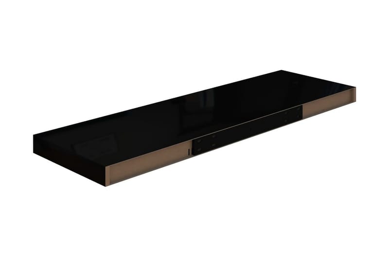 Svävande vägghyllor 4 st svart högglans 80x23,5x3,8 cm MDF - Svart - Förvaring - Köksförvaring - Kökshylla