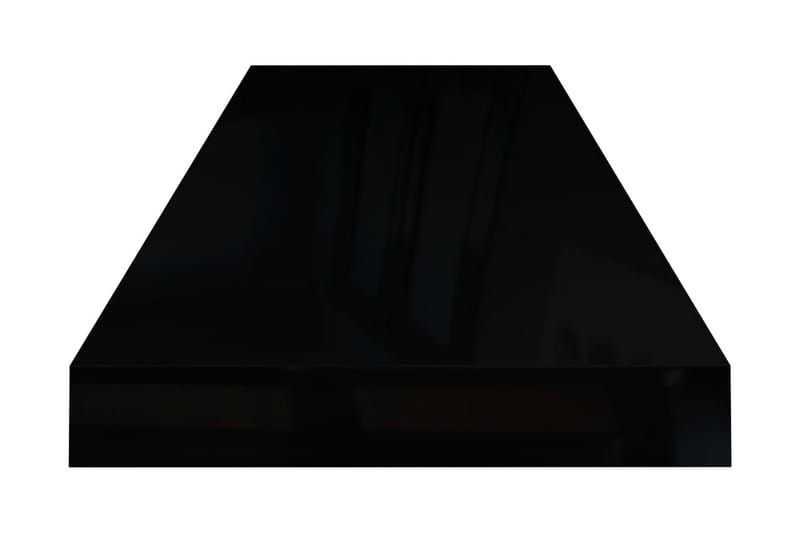 Svävande vägghyllor 4 st svart högglans 80x23,5x3,8 cm MDF - Svart - Kökshylla - Vägghylla