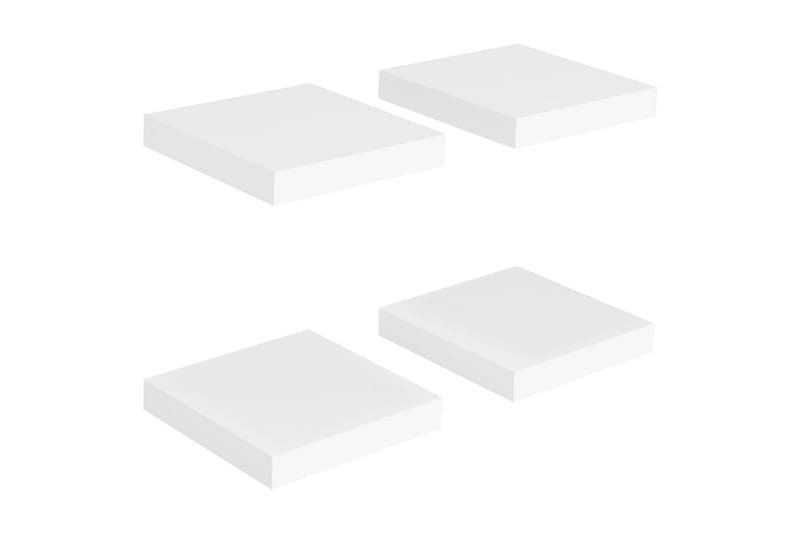 Svävande vägghyllor 4 st vit 23x23,5x3,8 cm MDF - Vit - Förvaring - Köksförvaring - Kökshylla