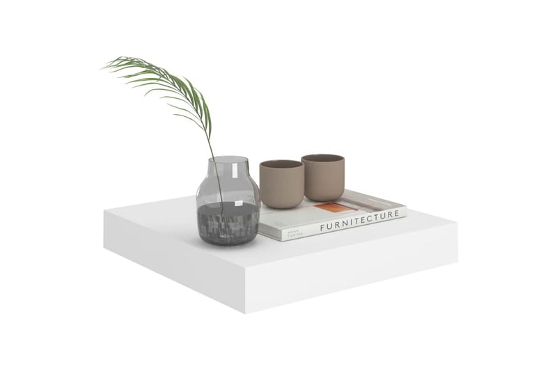 Svävande vägghyllor 4 st vit 23x23,5x3,8 cm MDF - Vit - Förvaring - Köksförvaring - Kökshylla