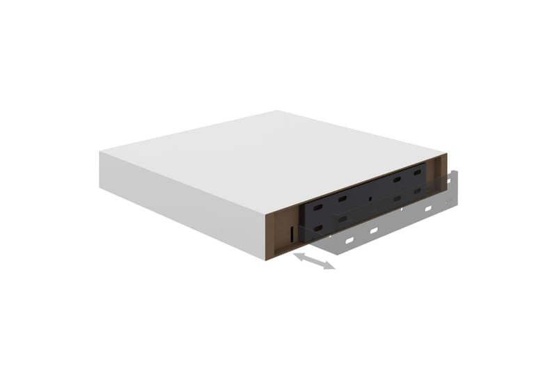Svävande vägghyllor 4 st vit 23x23,5x3,8 cm MDF - Vit - Förvaring - Köksförvaring - Kökshylla