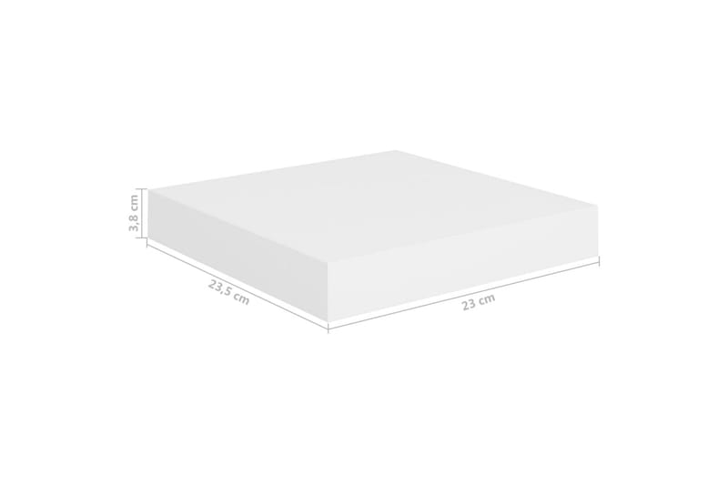 Svävande vägghyllor 4 st vit 23x23,5x3,8 cm MDF - Vit - Förvaring - Köksförvaring - Kökshylla
