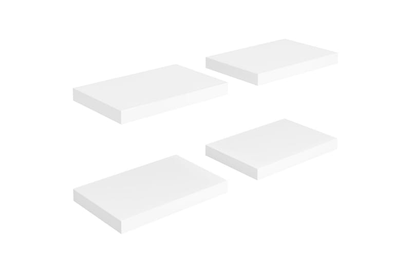 Svävande vägghyllor 4 st vit 40x23x3,8 cm MDF - Vit - Förvaring - Köksförvaring - Kökshylla