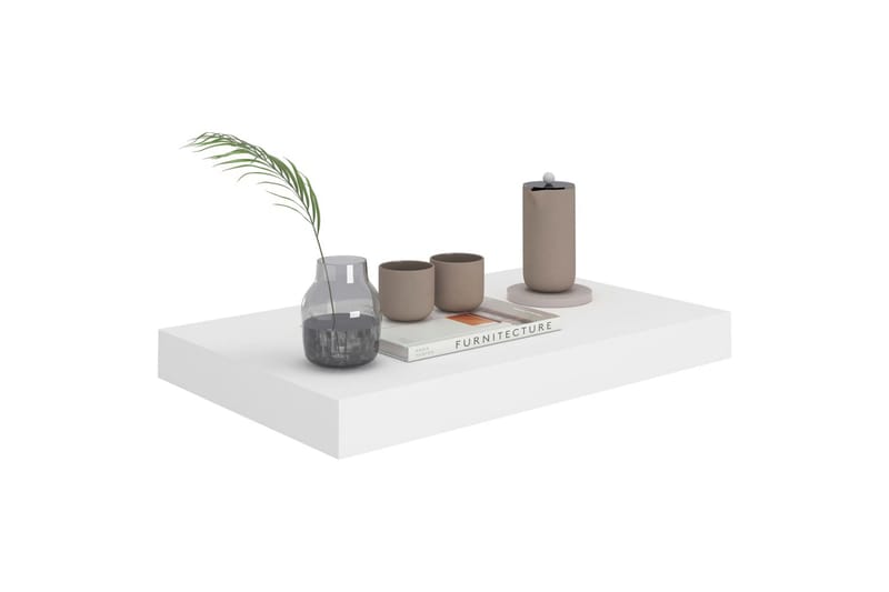 Svävande vägghyllor 4 st vit 40x23x3,8 cm MDF - Vit - Förvaring - Köksförvaring - Kökshylla