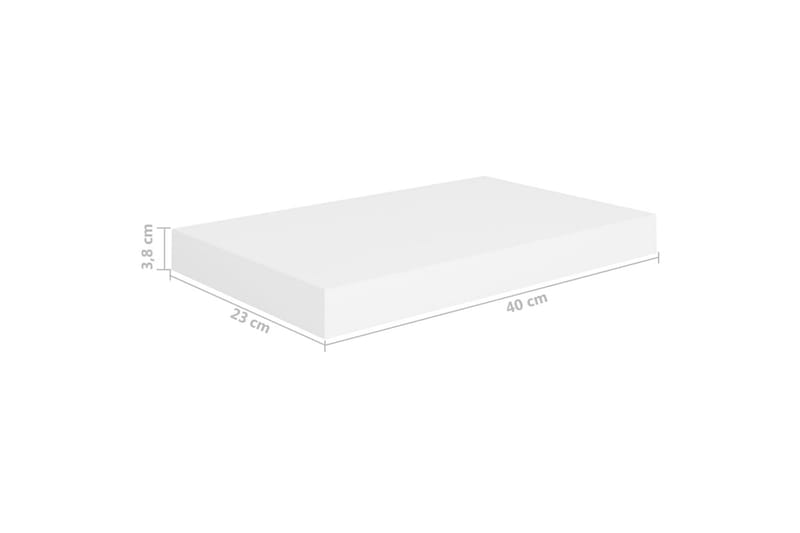 Svävande vägghyllor 4 st vit 40x23x3,8 cm MDF - Vit - Förvaring - Köksförvaring - Kökshylla