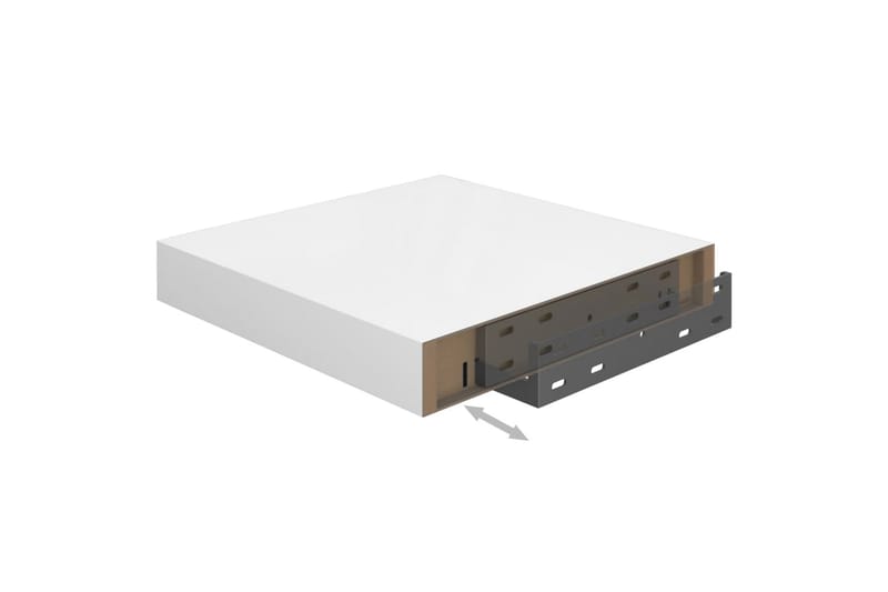Svävande vägghyllor 4 st vit högglans 23x23,5x3,8 cm MDF - Vit - Förvaring - Köksförvaring - Kökshylla