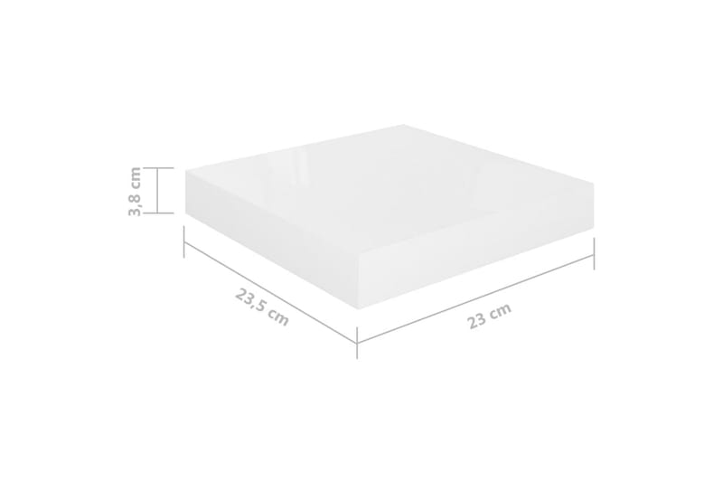 Svävande vägghyllor 4 st vit högglans 23x23,5x3,8 cm MDF - Vit - Förvaring - Köksförvaring - Kökshylla