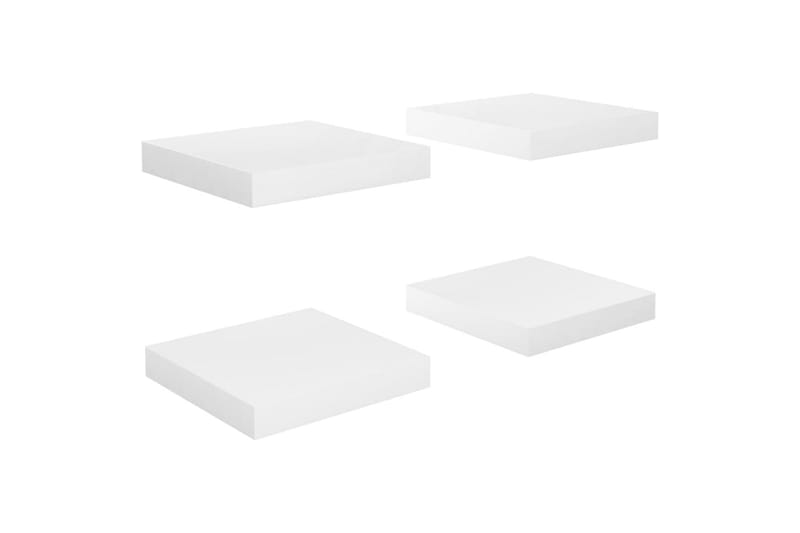 Svävande vägghyllor 4 st vit högglans 23x23,5x3,8 cm MDF - Vit - Förvaring - Köksförvaring - Kökshylla