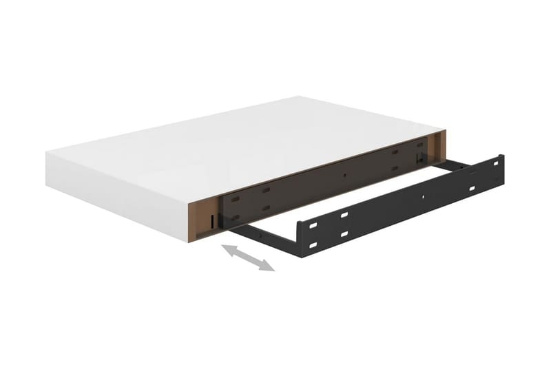 Svävande vägghyllor 4 st vit högglans 40x23x3,8 cm MDF - Vit - Förvaring - Köksförvaring - Kökshylla