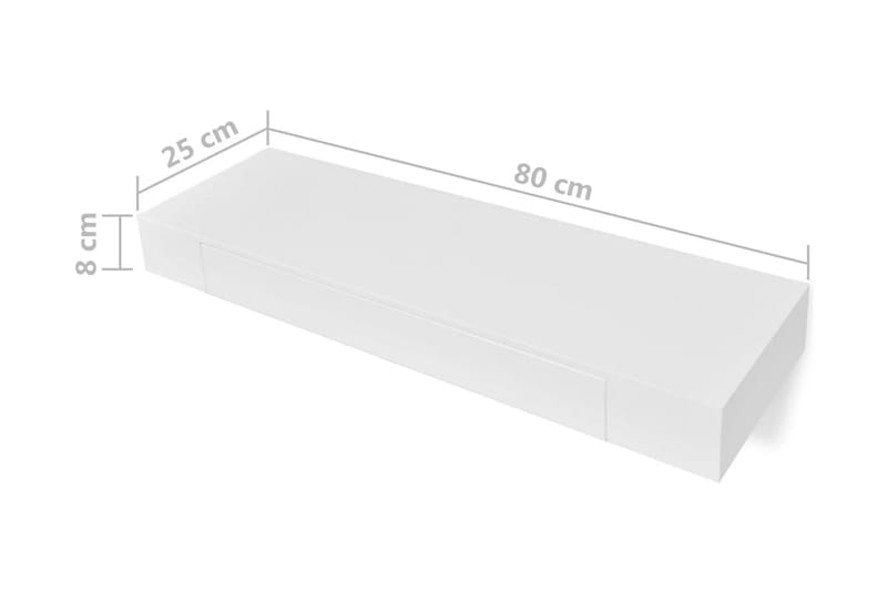 Svävande vägghyllor med lådor 2 st 80 cm vit - Vit - Kökshylla - Vägghylla