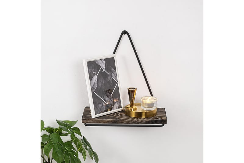 Takasu Vägghylla 15x27 cm - Svart/Valnöt - Förvaring - Köksförvaring - Kökshylla