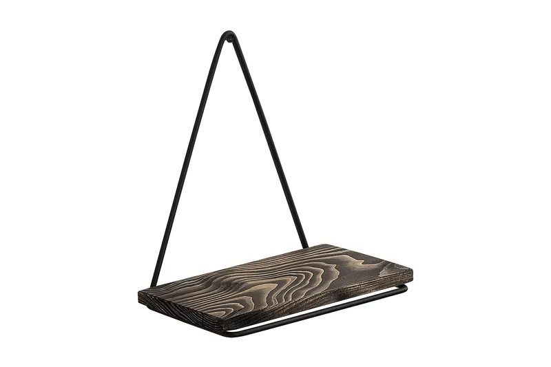 Takasu Vägghylla 15x27 cm, Svart/Valnöt