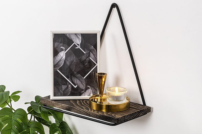 Takasu Vägghylla 15x27 cm - Svart/Valnöt - Förvaring - Köksförvaring - Kökshylla