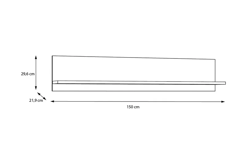 Tolovgrad Vägghylla 22x150 cm - Grå/Vit - Förvaring - Köksförvaring - Kökshylla