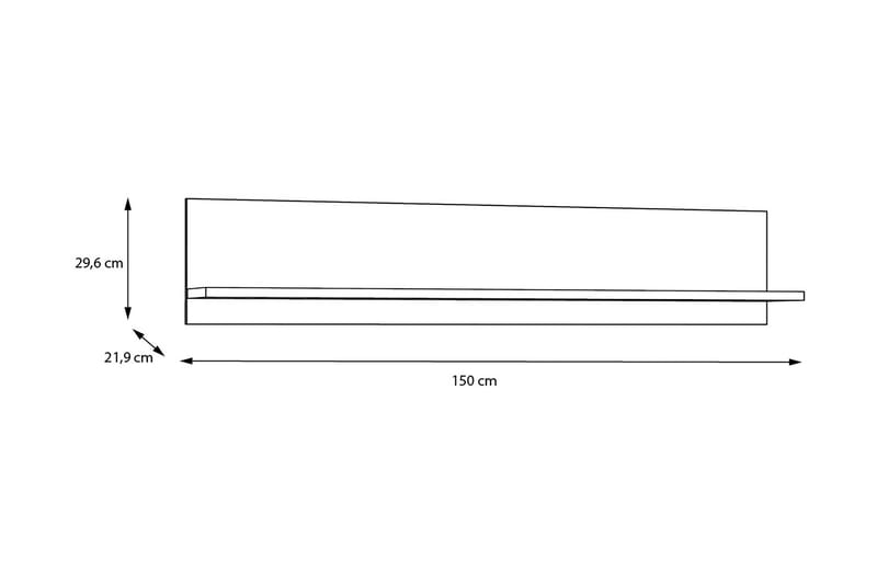 Tolovgrad Vägghylla 22x150 cm - Grå/Vit - Förvaring - Köksförvaring - Kökshylla