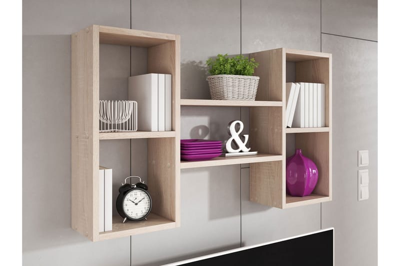 Trio Vägghylla 102x18x60 cm - Beige/Grå/Vit - Förvaring - Köksförvaring - Kökshylla