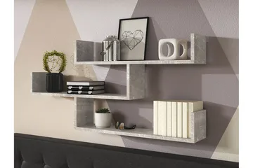 Trio Vägghylla 119x18x55 cm - Beige/Grå - Förvaring - Köksförvaring - Kökshylla