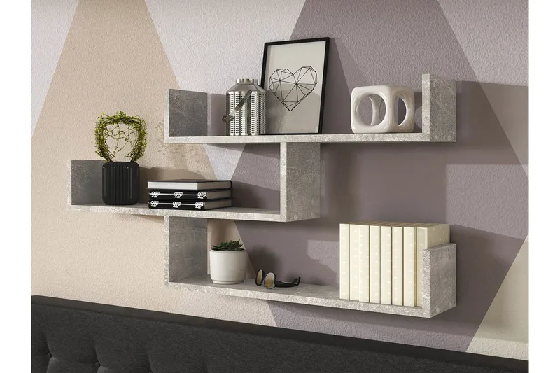 Trio Vägghylla 119x18x55 cm - Beige/Grå - Förvaring - Köksförvaring - Kökshylla