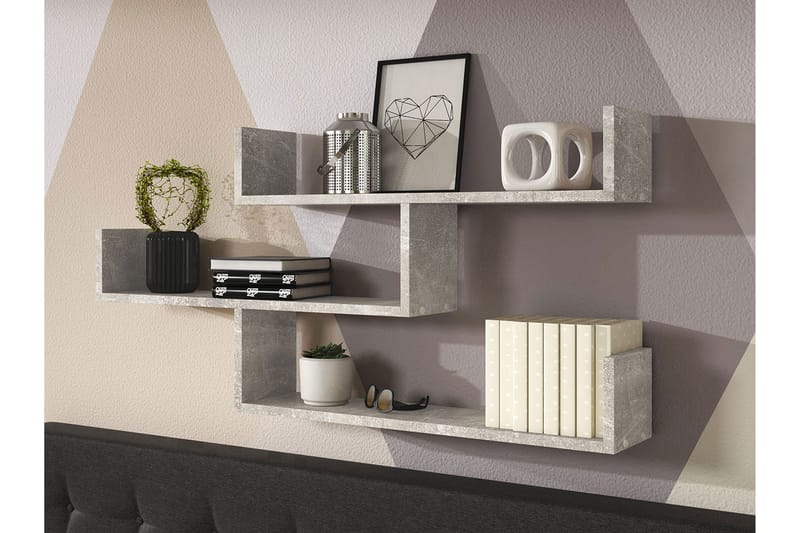 TRIO Vägghylla 119x18x55 cm - Beige/Grå - Förvaring - Köksförvaring - Kökshylla