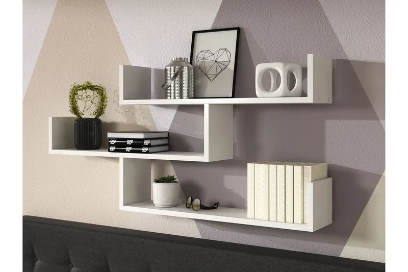 Trio Vägghylla 119x18x55 cm - Vit - Förvaring - Köksförvaring - Kökshylla