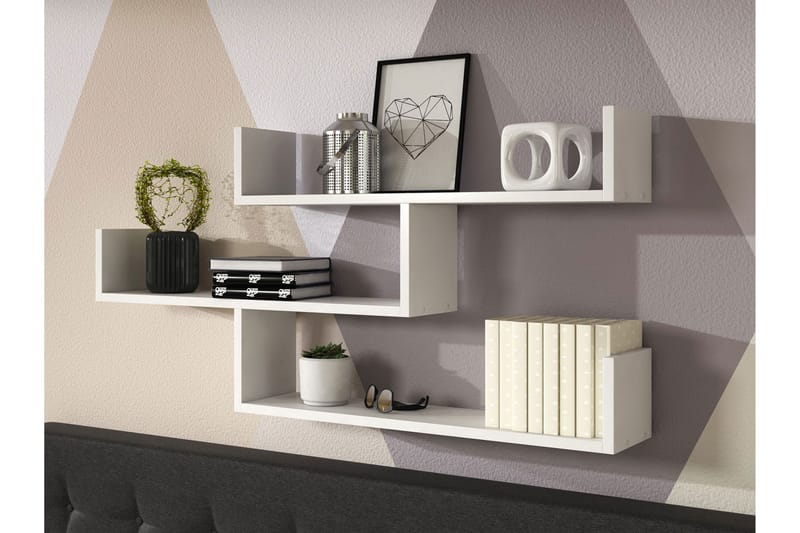 Trio Vägghylla 119x18x55 cm - Vit - Förvaring - Köksförvaring - Kökshylla