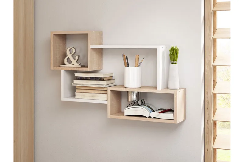 Trio Vägghylla 87x18x54 cm - Beige - Förvaring - Köksförvaring - Kökshylla