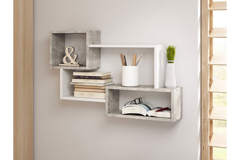 Trio Vägghylla 87x18x54 cm - Beige/Grå - Förvaring - Köksförvaring - Kökshylla