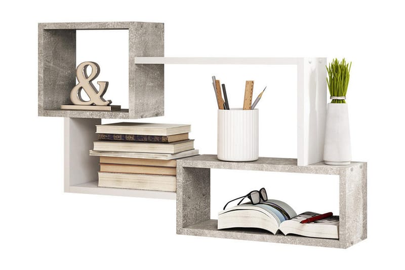 Trio Vägghylla 87x18x54 cm - Beige/Grå - Förvaring - Köksförvaring - Kökshylla