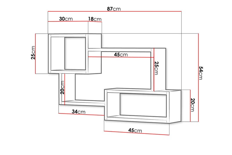 Triorana Hylla 87 cm Vit||Ek - Förvaring - Köksförvaring - Kökshylla
