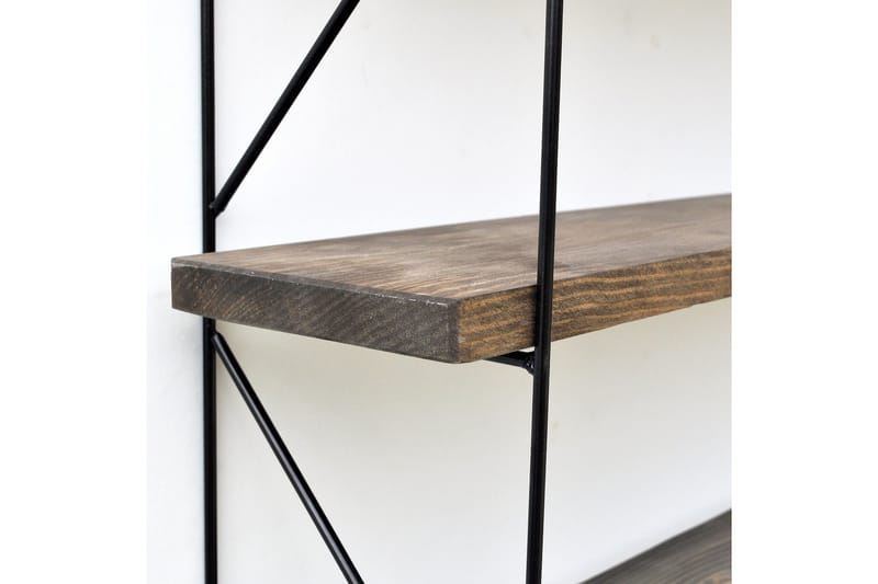 VÄGGHYLLA 15x60 cm Valnöt/Svart - Förvaring - Köksförvaring - Kökshylla