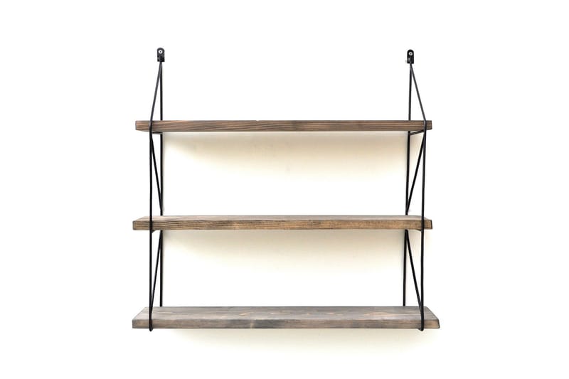 VÄGGHYLLA 15x60 cm Valnöt/Svart - Förvaring - Köksförvaring - Kökshylla