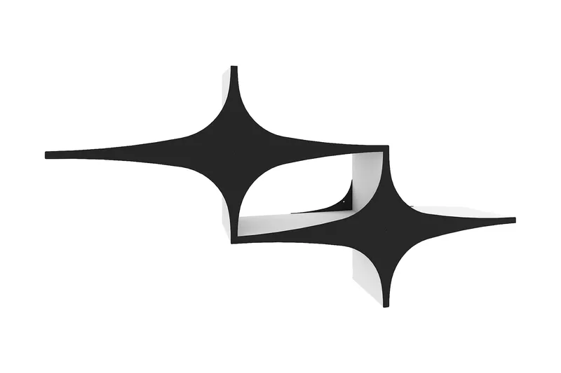 Vägghylla 20x135 cm, Svart