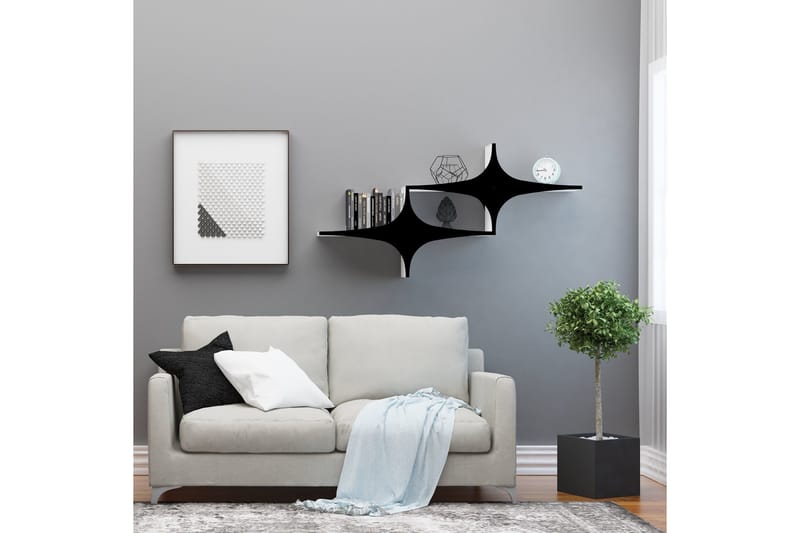 Vägghylla 20x135 cm - Svart - Förvaring - Köksförvaring - Kökshylla