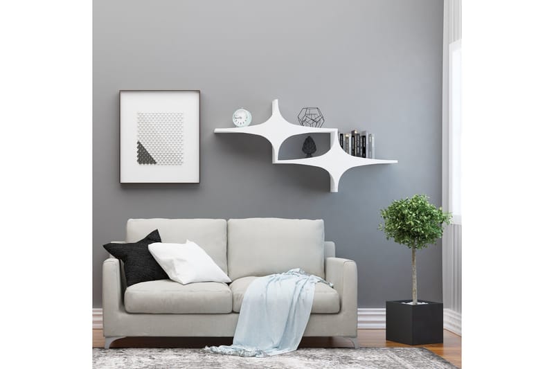 Vägghylla 20x135 cm - Vit - Förvaring - Köksförvaring - Kökshylla