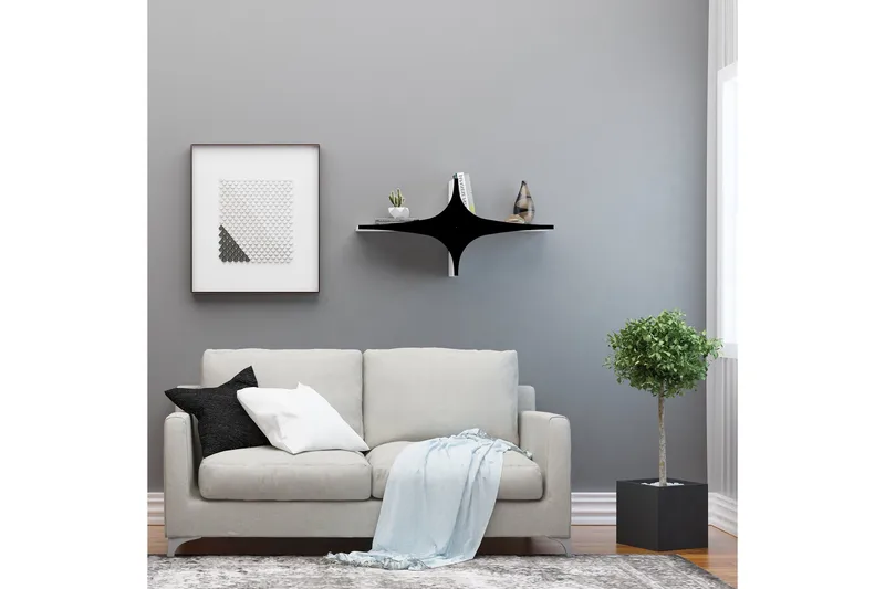 Vägghylla 20x90 cm - Svart - Förvaring - Köksförvaring - Kökshylla