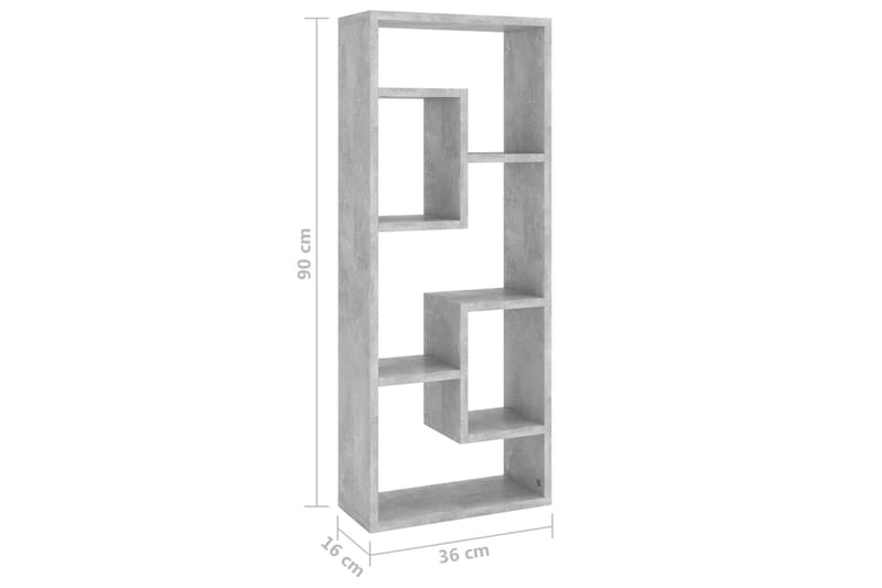 Vägghylla betonggrå 36x16x90 cm spånskiva - Grå - Förvaring - Köksförvaring - Kökshylla