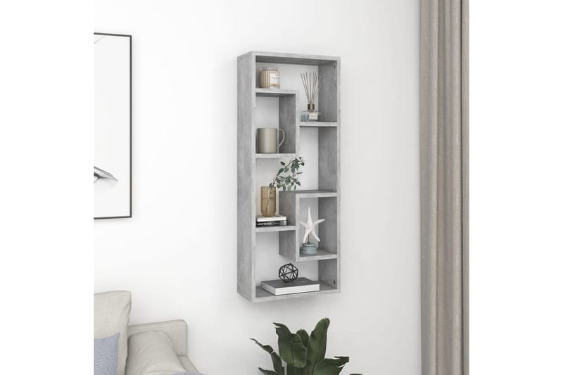 Vägghylla betonggrå 36x16x90 cm spånskiva - Grå - Förvaring - Köksförvaring - Kökshylla