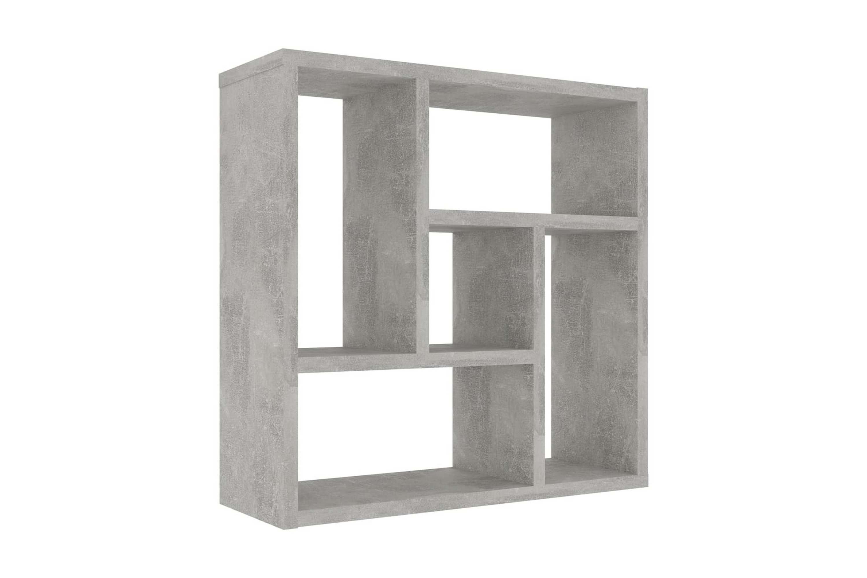 Vägghylla betonggrå 45,1x16x45,1 cm spånskiva – Grå