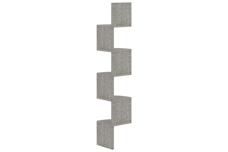 Vägghylla hörn betonggrå 19x19x123 cm spånskiva - Grå - Förvaring - Köksförvaring - Kökshylla