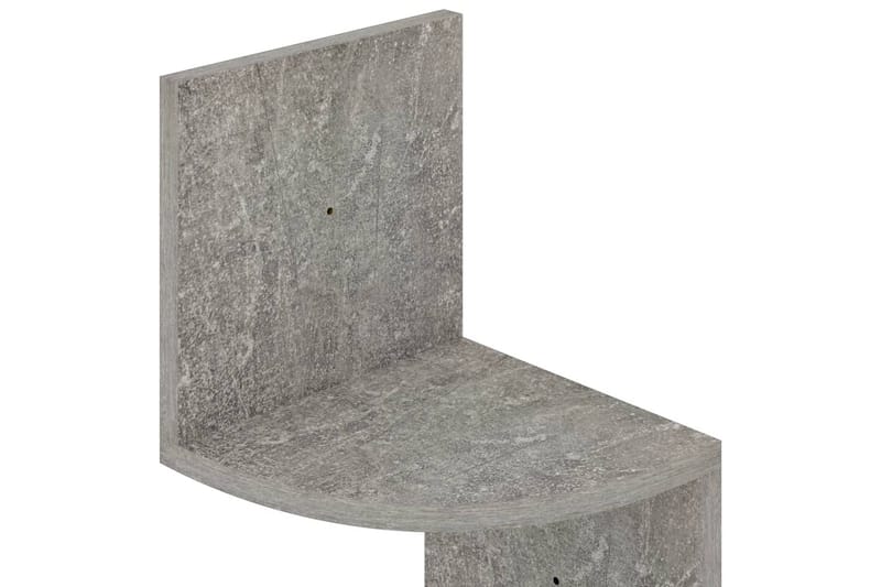 Vägghylla hörn betonggrå 19x19x123 cm spånskiva - Grå - Förvaring - Köksförvaring - Kökshylla