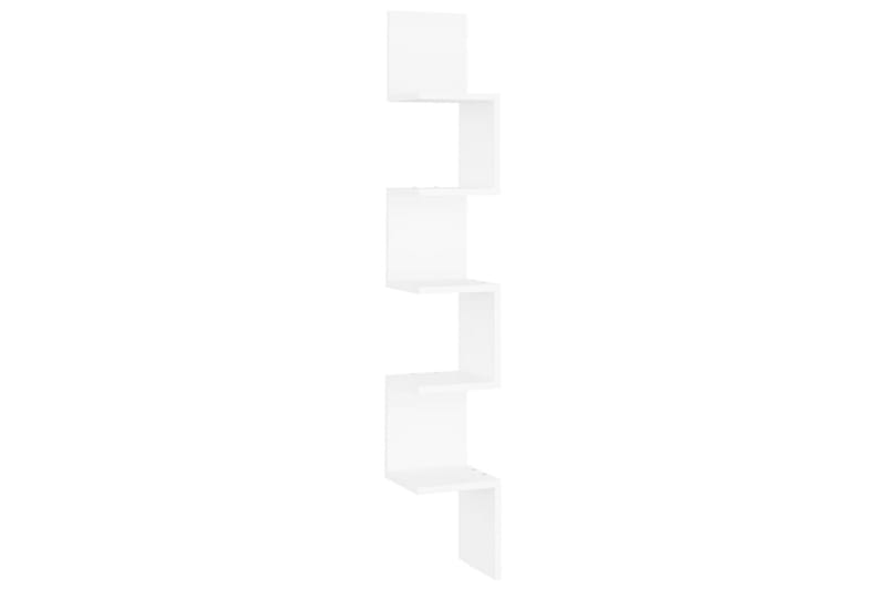 Vägghylla hörn vit 20x20x127,5 cm spånskiva - Vit - Förvaring - Köksförvaring - Kökshylla