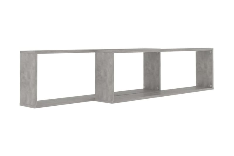 Vägghylla kubformad 2 st betonggrå 100x15x30 cm spånskiva - Grå - Förvaring - Köksförvaring - Kökshylla
