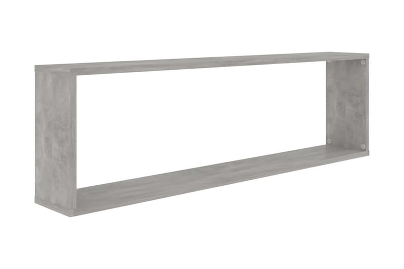 Vägghylla kubformad 2 st betonggrå 100x15x30 cm spånskiva - Grå - Förvaring - Köksförvaring - Kökshylla