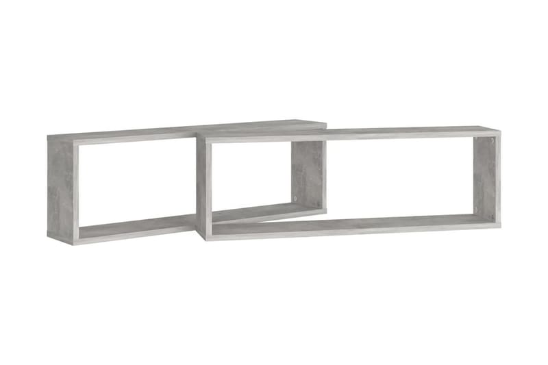 Vägghylla kubformad 2 st betonggrå 80x15x26,5 cm spånskiva - Betonggrå - Förvaring - Köksförvaring - Kökshylla
