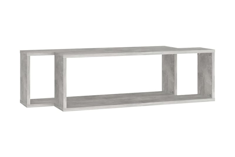 Vägghylla kubformad 2 st betonggrå 80x15x26,5 cm spånskiva - Betonggrå - Förvaring - Köksförvaring - Kökshylla