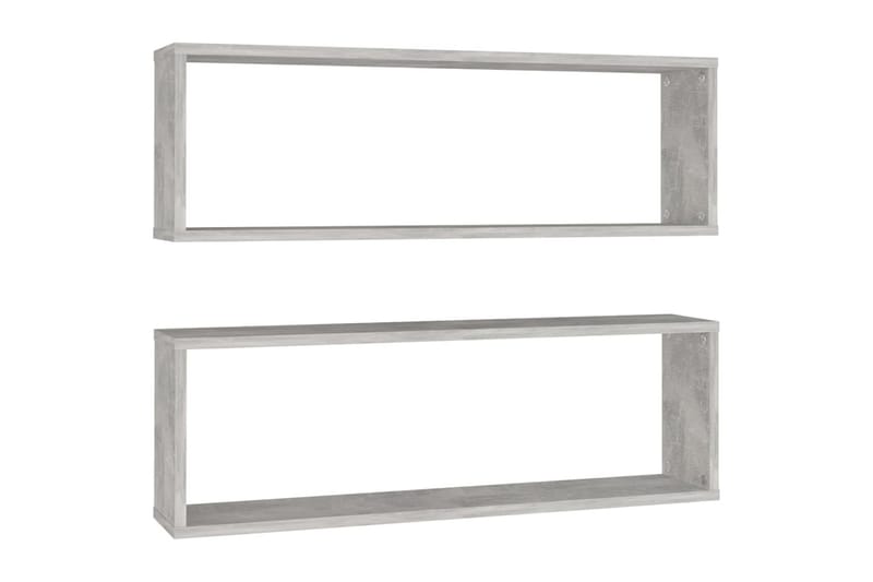 Vägghylla kubformad 2 st betonggrå 80x15x26,5 cm spånskiva - Betonggrå - Förvaring - Köksförvaring - Kökshylla