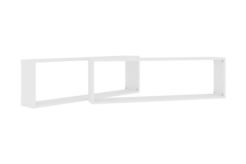 Vägghylla kubformad 2 st vit 100x15x30 cm spånskiva - Vit - Kökshylla - Vägghylla