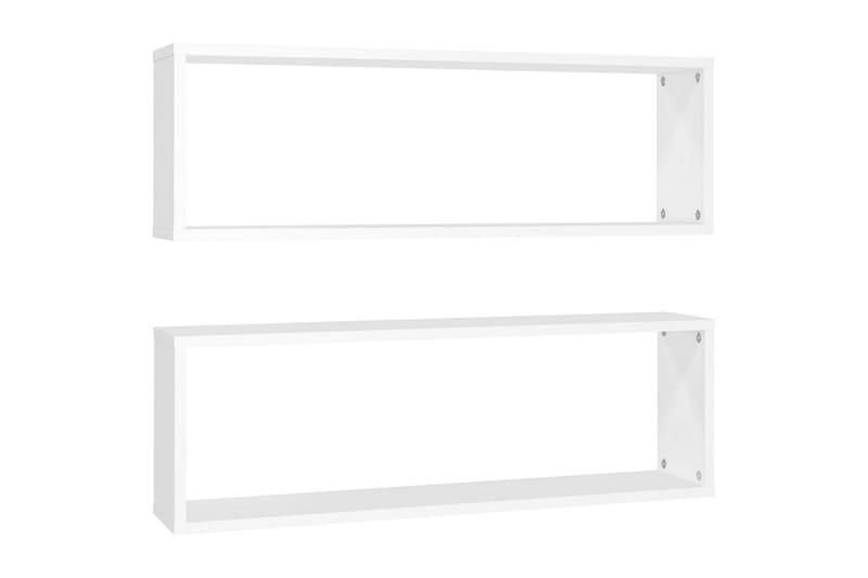 Vägghylla kubformad 2 st vit 80x15x26,5 cm spånskiva - Vit - Förvaring - Köksförvaring - Kökshylla